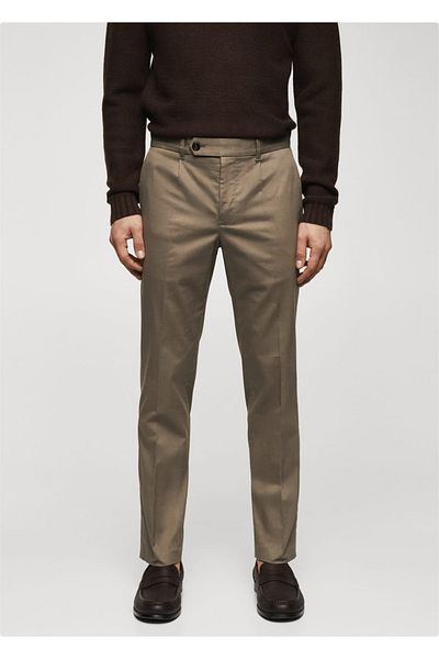 MANGO Man Spodnie bawełniane Pencli Slim-Fit