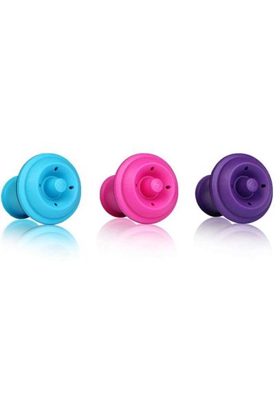 Vacu Vin Vacuum Wine Stopper Pink/Blue/Purple 3 pieces - Boxed