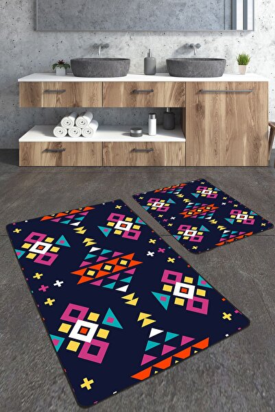 Homiko Σετ 2 μεγάλων ματιών μπάνιου με τριγωνικό σχέδιο