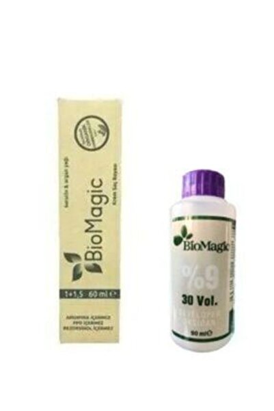 BIOMAGIC Keratin Ve Arganlı Amonyaksız Doğal Saç Boyası 8-0 Açık Kumral 60 ml Boya Ve Oksidan 90 ml