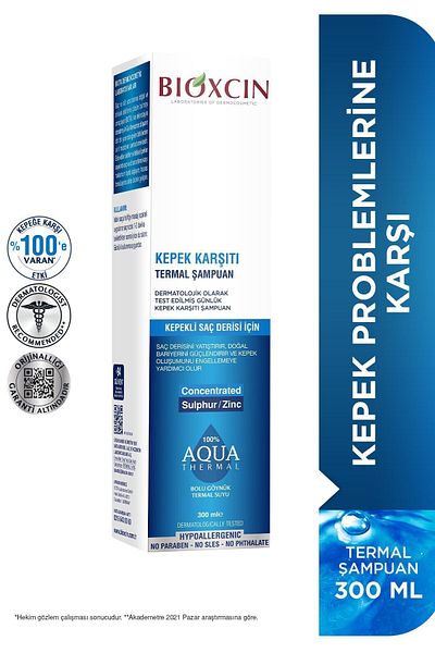 Bioxcin Aqua Thermal 300ml Shampoo - All Hair Types 4 Pack Anti-dandruff