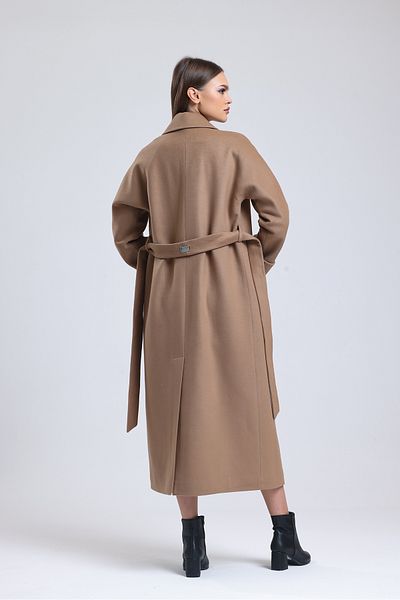 CE-YIL DERİ ÜRÜNLERİ Long Women's Top Coat - Lined, Belted, 85% Wool Stamp