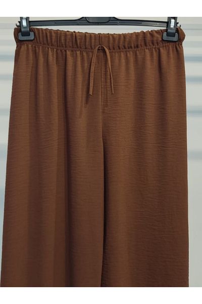 Miss Bella Γυναικείο παντελόνι Ayrobin Plus Size με φαρδύ πόδι και ελαστική μέση