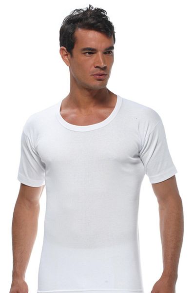 GÜMÜŞ 6 Pieces Men's Large Size Ribbed Crew Neck Undershirt Athlete