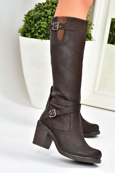 Fox Shoes Hnědé dámské kozačky C674250109
