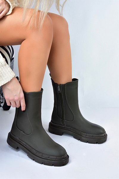 Fox Shoes Χακί χοντρή σόλα καθημερινά γυναικεία μποτάκια L973794009