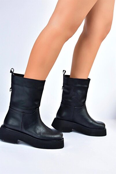 Fox Shoes Siyah Kalın Tabanlı Günlük Kadın Bot L610067109