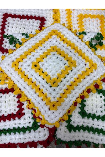 yokyokavm Hand Knitted Dowry Box Square Bath Washcloth Bath Loofah 1 Piece
