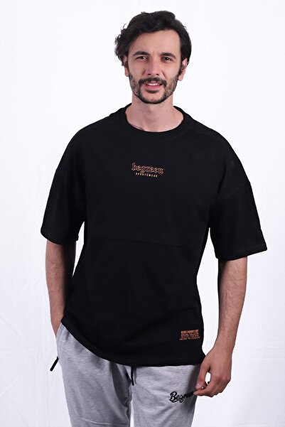 Be Green Erkek Siyah Street Style Oversize T-Shirt