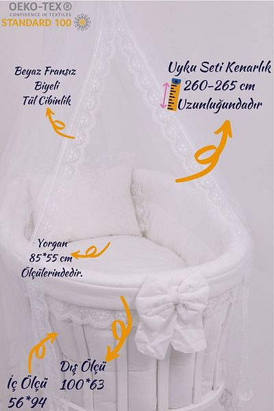 BebeK on For White French Lace Sleeping Set - for Basket Crib