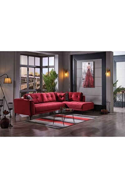 Tutku Yatak Salerno Köşe Takımı (kırmızı)