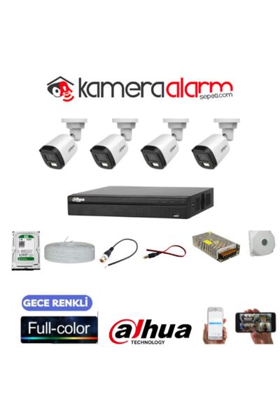 Hikvision Dahua Gece Renkli Güvenlik Kamera Seti 4'lü - 1tb Hdd