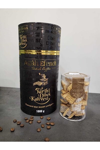 AGAH EFENDİ Agâh Efendi Dibek Kahvesi 1000gr Bisküvi Arası Lokum 200 Gr Hediyeli
