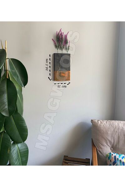 MSAĞWOODS 3'LÜ AHŞAP ÇİÇEKLİK YAPAY ÇİÇEK MUTFAK BANYO KIŞ BAHÇESİ BALKON EV HEDİYESİ ÇEYİZ BOHEM RUSTİK