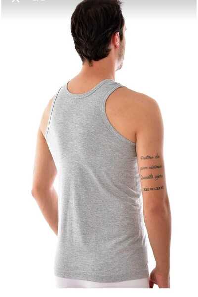 ayışığı Men's Black Rib Strap Sports Undershirt - Seher