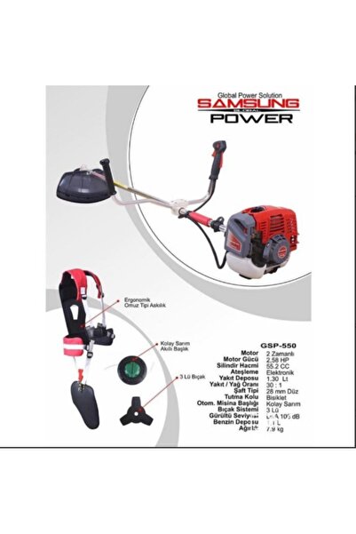 Samsung Power Gsp 550 Benzinli Yan Tırpan 2.58 Hp Profesyonel Üründür.