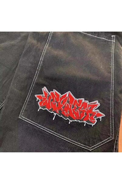 Touz Moda Y2k Vintage Graffiti με μοτίβο ρετρό φαρδύ Unisex Jean