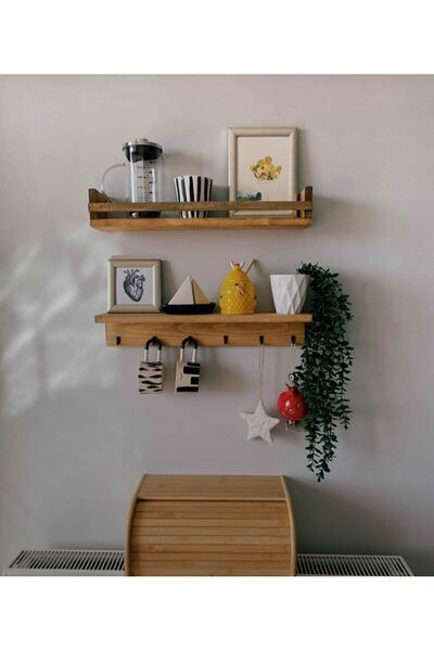 AHSAPİSCİLİK 70 Cm Raf, Askılık , Kahve Köşesi Raf