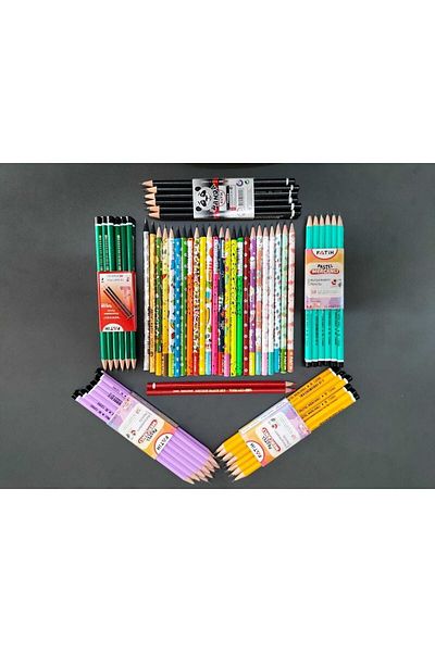 Fatih 12 Patterned School Pencils - Lead (-Adel-Bic-Stabilo)