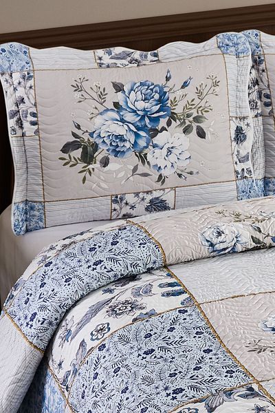 Örtüm Καπιτονέ διπλό Elina Blue
