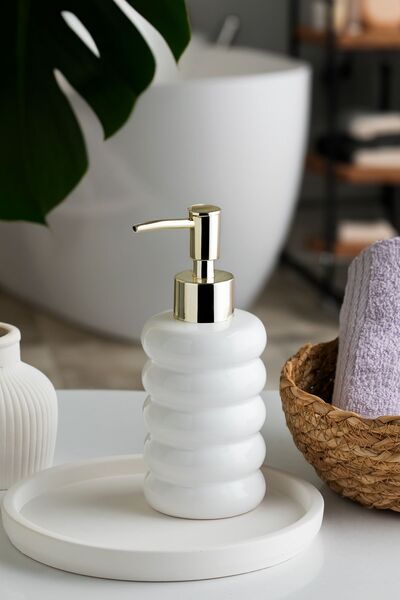 Porsima 3204 Model Porcelain Liquid Soap Dispenser - Δοχείο σαπουνιού πάγκου μπάνιου και κουζίνας - 275 cc
