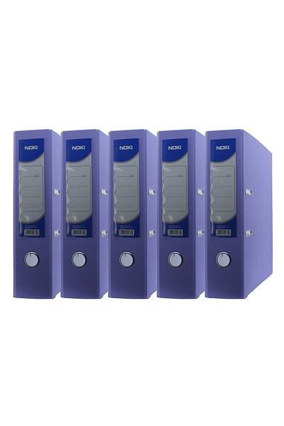 Noki Large Plastic Folder (56411-170) Lilac 5 Pack