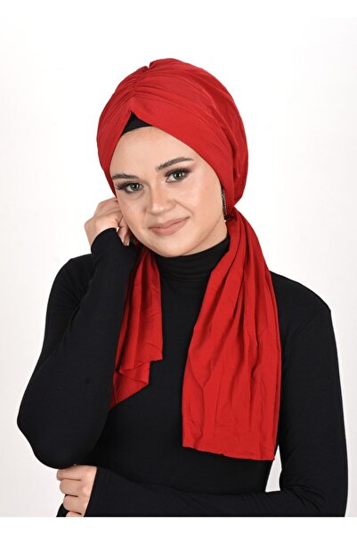 OykumBone Kırmızı Düz Mizah Sandy Kumaş Hazır Şal /bone