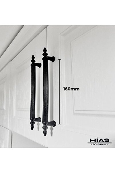 Norviva Vidasız 160mm Siyah Plastik Kumru Kulp Dolap Kapak Kulpu Vidasız