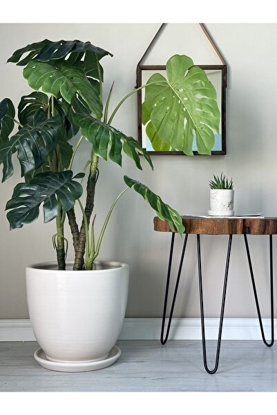 odka 40litre Klasik Saksı Tabaklı 40cmx40cm Ekru