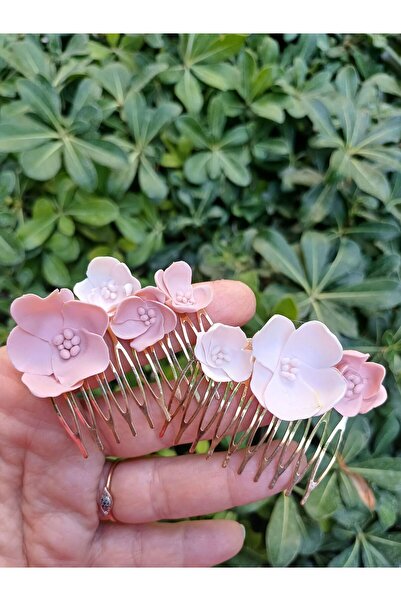 CREATİVESHOP Çiçekli Tarak Toka, Tarak Toka, Helen Gelin Saçı, Gelin Saç Akse...