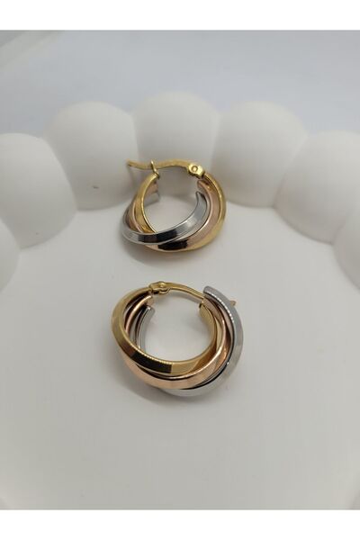 stainles steel Çelik Çok Renkli Sarmal Halka Küpe