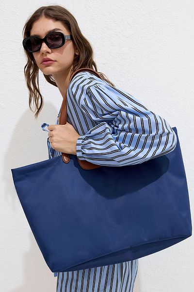 Manuka Große MARİ Shopper-Tasche – Marineblau