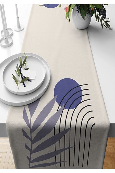 Bertille Home Series 140x40 Cm Digital Printed Minimalist Runner
