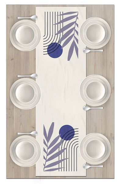 Bertille Home Series 140x40 Cm Digital Printed Minimalist Runner
