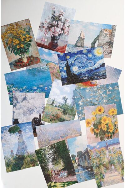 Scrapbook Sanat Temalı Kağıdı Seti *6 X 10 Cm* / Bullet Journal / Van Gogh & ...