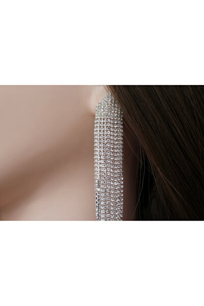 Estilo Lingerie SU YOLU BOL SAÇAKLI SALLANTILI KÜPE ŞIK ABİYE TAKISI NİŞAN TAKISI GELİN TAKISI DÜĞÜN TAKISI