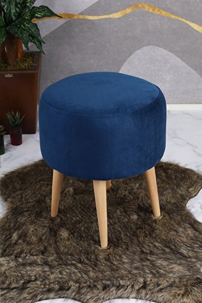 PufyHome Etna Fix Mavi (4 AYAKLI) Gürgen Ayasklı Çok Amaçlı Puf Koltuk