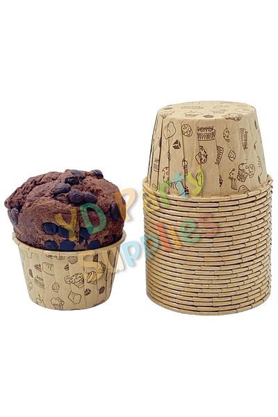 L'Opaline Kraft Patterned Muffin Cake Mold 50 Pieces 50x39