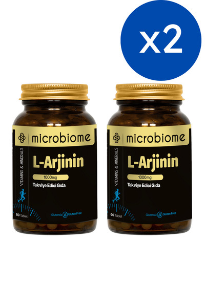Microbiome ميكروبيوم إل-أرجينين 1000 مجم - 60 قرص 2 عبوة من الأحماض الأمينية ...