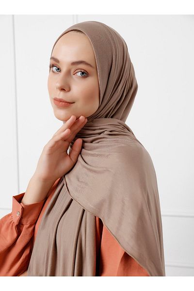 Saless Light Mink LycrA Χτενισμένο βαμβακερό σάλι βισκόζης - 70x180cm