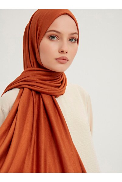 Şaless Σάλι κανέλας λύκρα χτενισμένο βαμβακερό βισκόζη 70x180cm