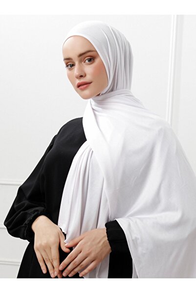 Şaless Σάλι χτενισμένο Lycra - Λευκό