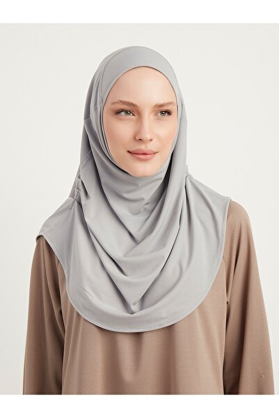 Schaless Gray PracTical PleaTed Ready Turban Hijab
