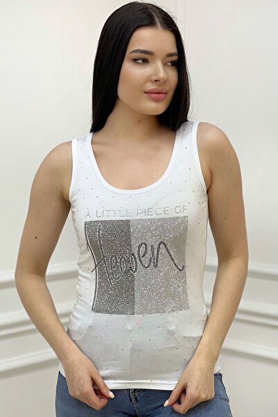 RICH GLAM Γυναικείο μπλουζάκι CoTTon Slim FiT - Slim FiT, Χοντρές τιράντες, Α...