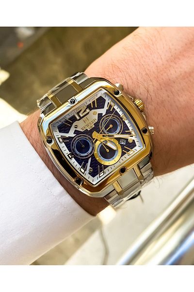 Reward Men's Steel Wrist Watch and Bracelet Combination