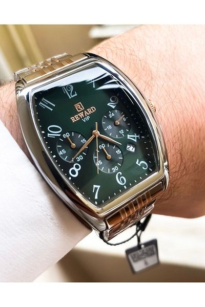 Reward Steel Square All Functions Active Steel Men Wristwatch Bracelet with Gift