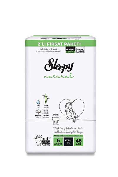 Sleepy Natural 2'li Fırsat Paketi Külot Bez Xl 46 Adet