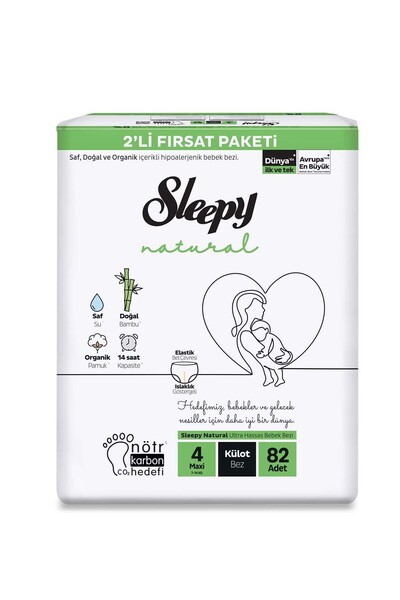 Sleepy Natural 4 Numara Maxi 82'li Külot Bez