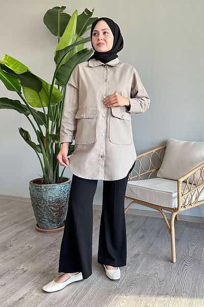 InStyle جاكيت جبردين حجري - قطع كبير الحجم