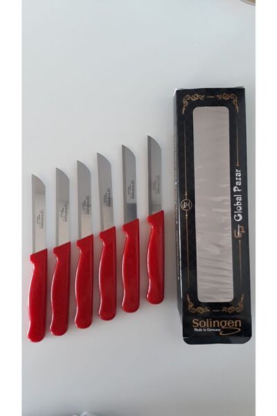Solingen Simli Meyve Bıçağı 6'lı Kırmızı